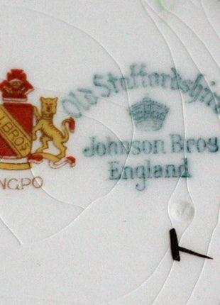 Antique Old Staffordshire Salad / Bread Plate. Johnson Brothers Ningpo Eight Inch Serving Plate. Made in England.