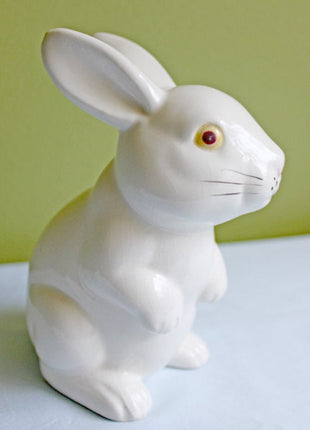 Porcelain Bunny Rabbit Figurine with Cute Whiskers