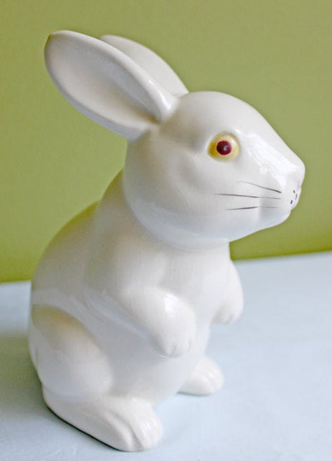Porcelain Bunny Rabbit Figurine with Cute Whiskers