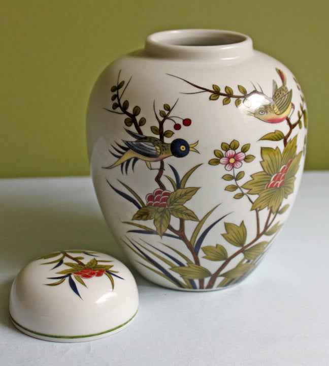 Andrea Sadek Hand Painted Porcelain Memorial Urn with Custom Pet Pendant
