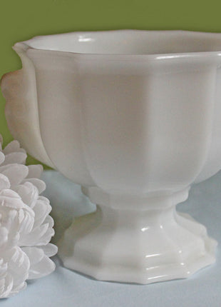 Milk Glass Footed Bowl or Planter with Decorative Handles by Brody