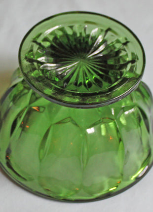 Anchor Hocking Green Glass Footed Bowl Candy Dish