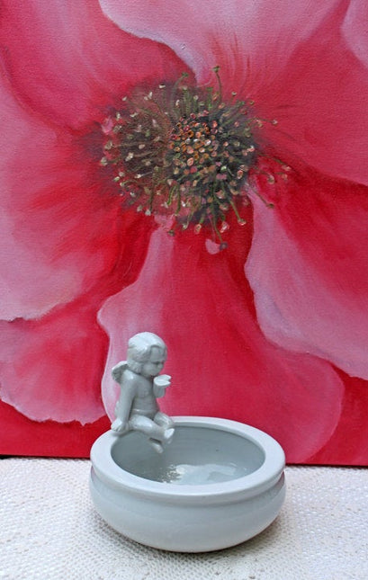 Candy Bowl Porcelain Dish with Cherub