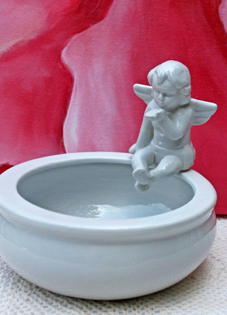 Candy Bowl Porcelain Dish with Cherub