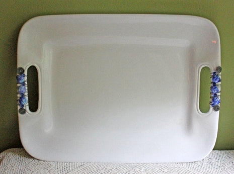 Large Stoneware Tray or Platter with Handles