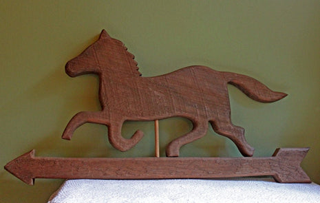 Large Wood Weathervane Sculpture with Horse