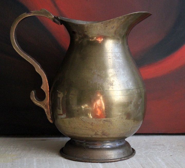 Vintage Brass Pitcher with Handle Brass Water Container – Anything