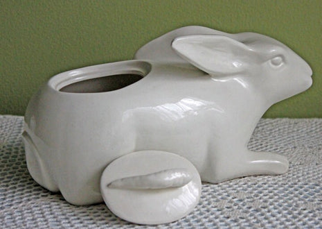 Tea Pot or Creamer with Lid Shaped as Bunny or Rabbit. Funky Coffee or Tea Pot Made in Italy.