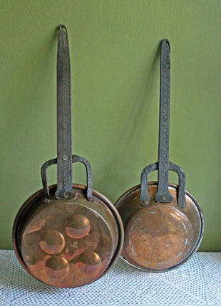 Antique copper pans