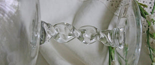 Glass Candy or Nuts Bowl with Swirl Foot